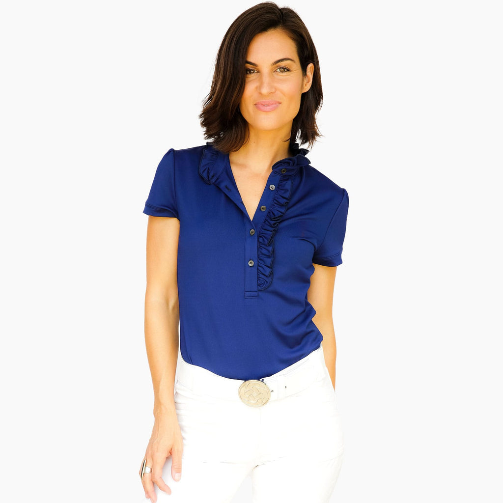 Isabelle Rude Shirt Short Sleeve Isabelle Shirt - Navy – An Capall Equestrian
